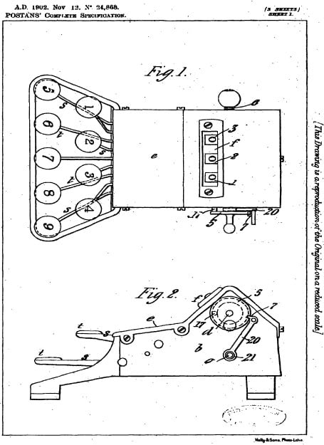 Adder patent drawing