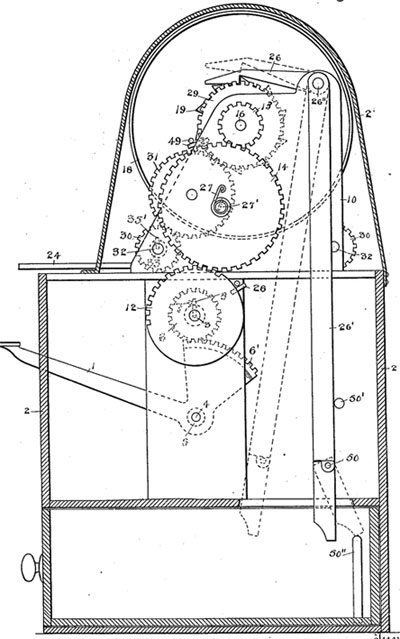The patent drawing of Calder