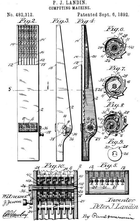 The Landin's Computing machine patent drawing
