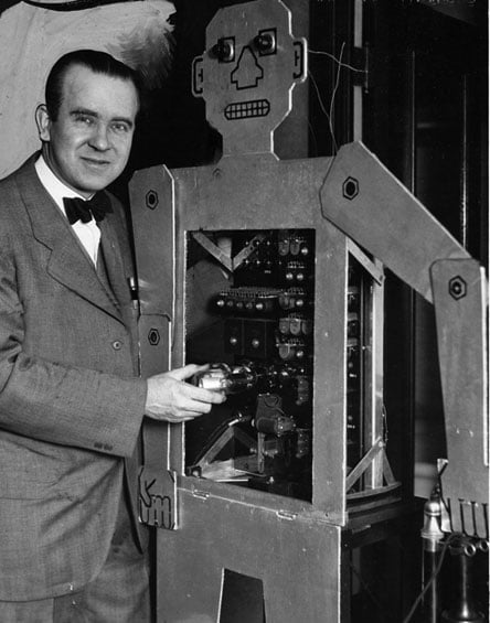 Roy Wensley with his Televox