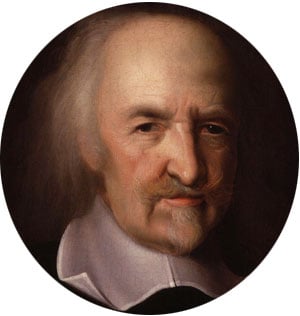 Thomas Hobbes color painted portrait