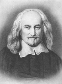 Thomas Hobbes black and white portrait