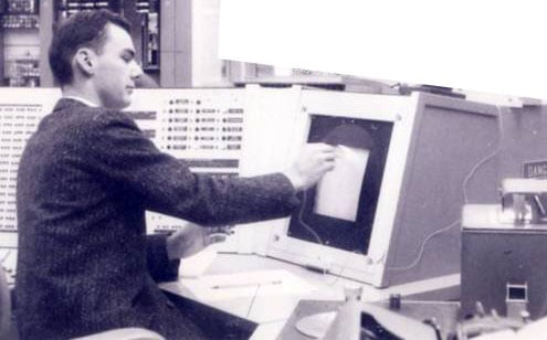 Roberts working on graphics terminal