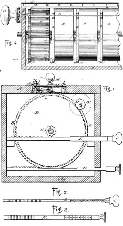 The patent drawing of the first machine of Barbour
