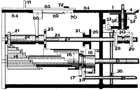 The patent drawing of the circular calculating machine of Edmondson
