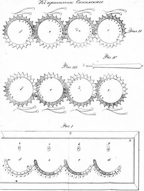 The patent drawing of Slonimski