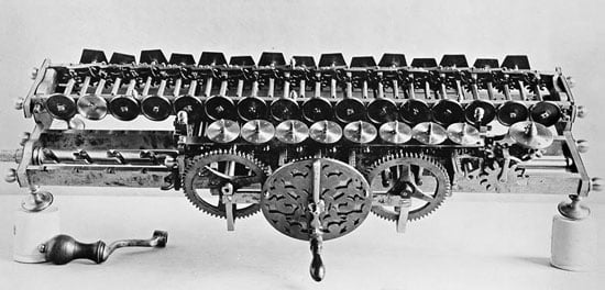 Gottfried Wilhelm Leibniz's stepped reckoner without cover