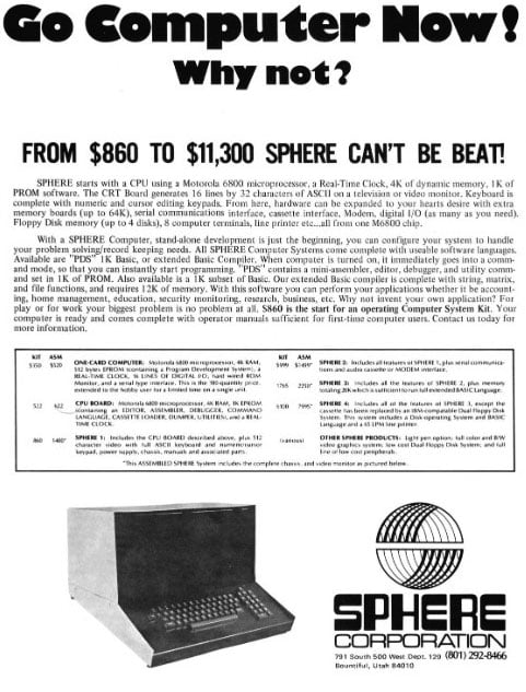 The Sphere 1 computer ad