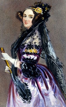 Colored portrait of Ada Augusta Byron