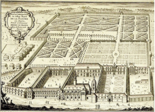 Perspective view of the Royal College in Flèche, middle of the 18th century