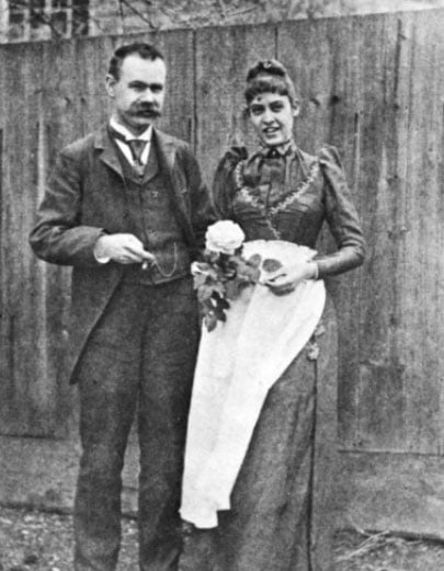 Herman took eagerly to domesticity, following his marriage to Lucia on 15 Dec. 1890. Shortly after, the couple posed in front of their first home on Dumbarton Str. in Georgetown, Washington, DC