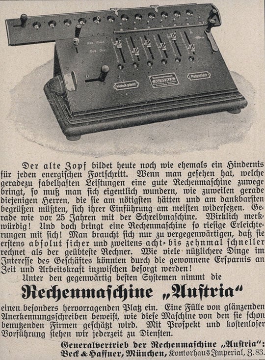 Austria calculating machine of Samuel Herzstark