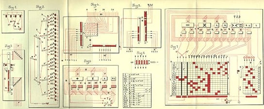 An assembly drawing of the machine from Essays on Automatics