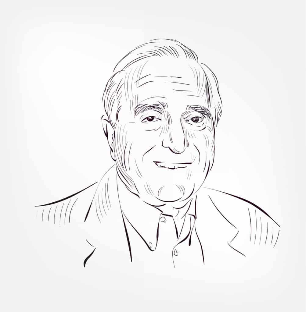 A drawing of Douglas Engelbart