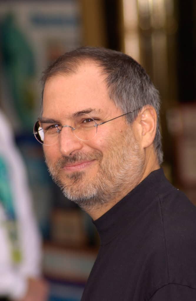 Steve Jobs close-up shot at the premiere of Monsters, Inc.