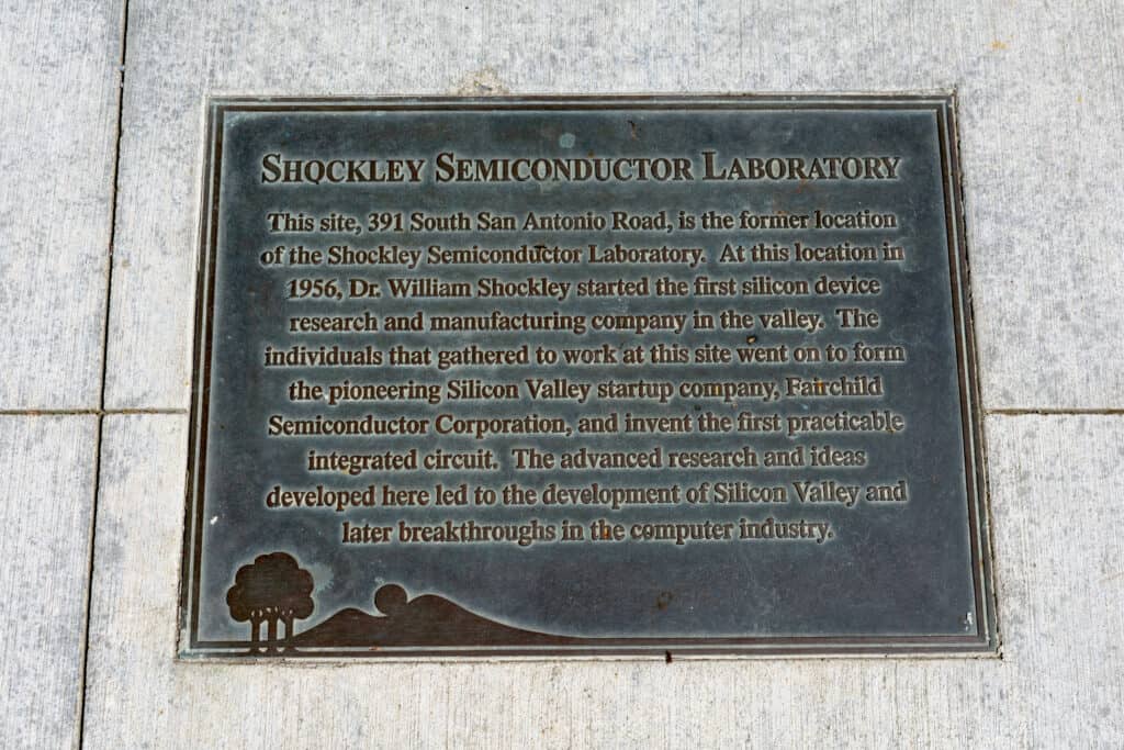 shockley semiconductor laboratories plaque