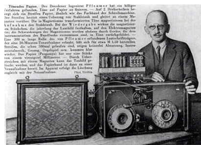 Fritz Pfleumer with His Magnetic Tape Machine