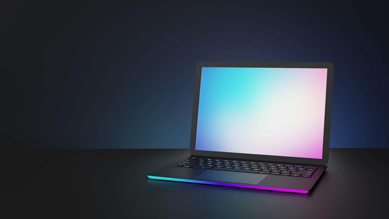 generic laptop with colorful screen