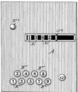 Black and white of William Macnider's keyboard adding machine.