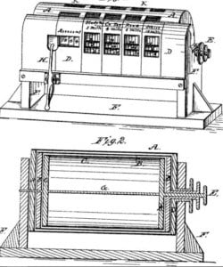 The patent drawing of Niels Larsen calculating machine
