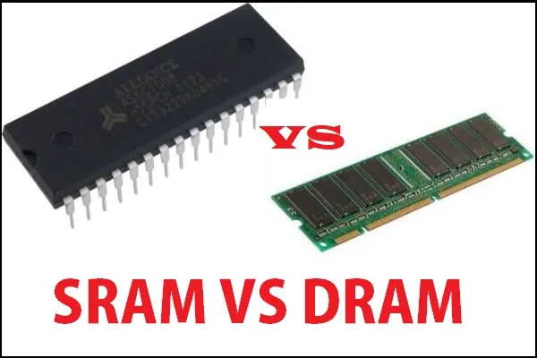 Difference between sram and sale dram in tabular form