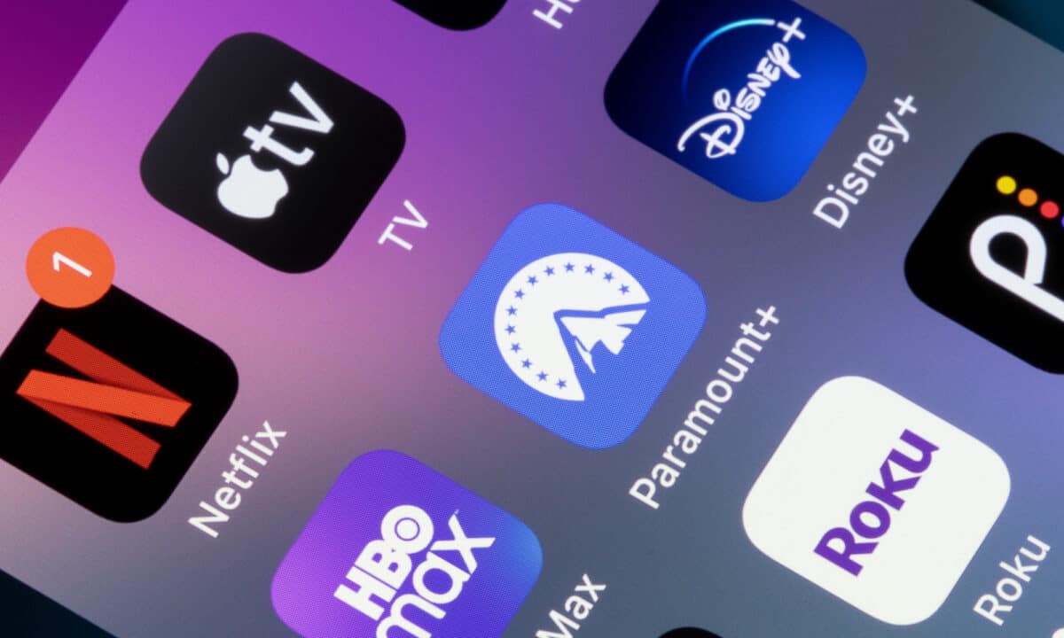 Paramount+ app on iPhone screen.