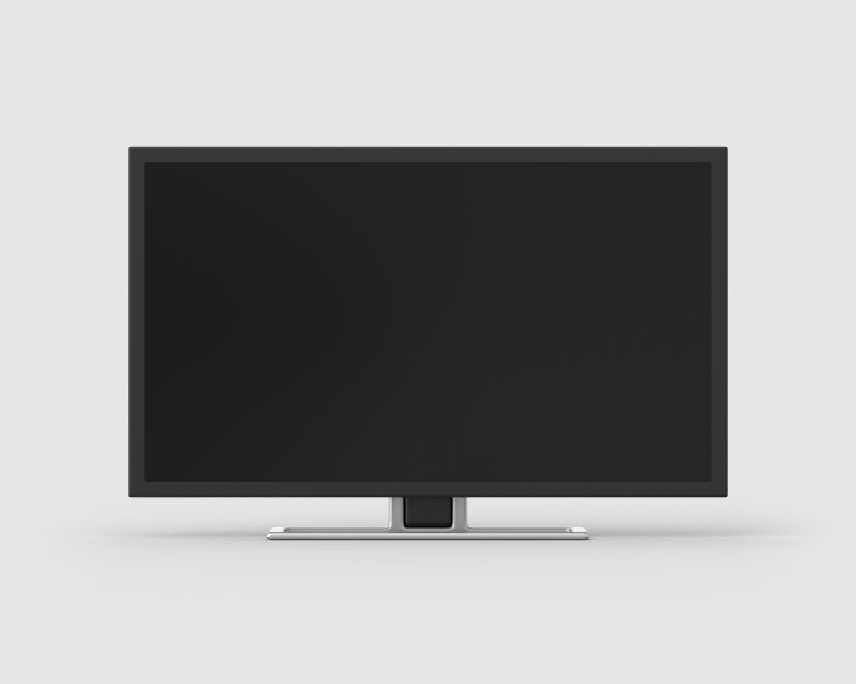 32 inch widescreen television on a light grey background