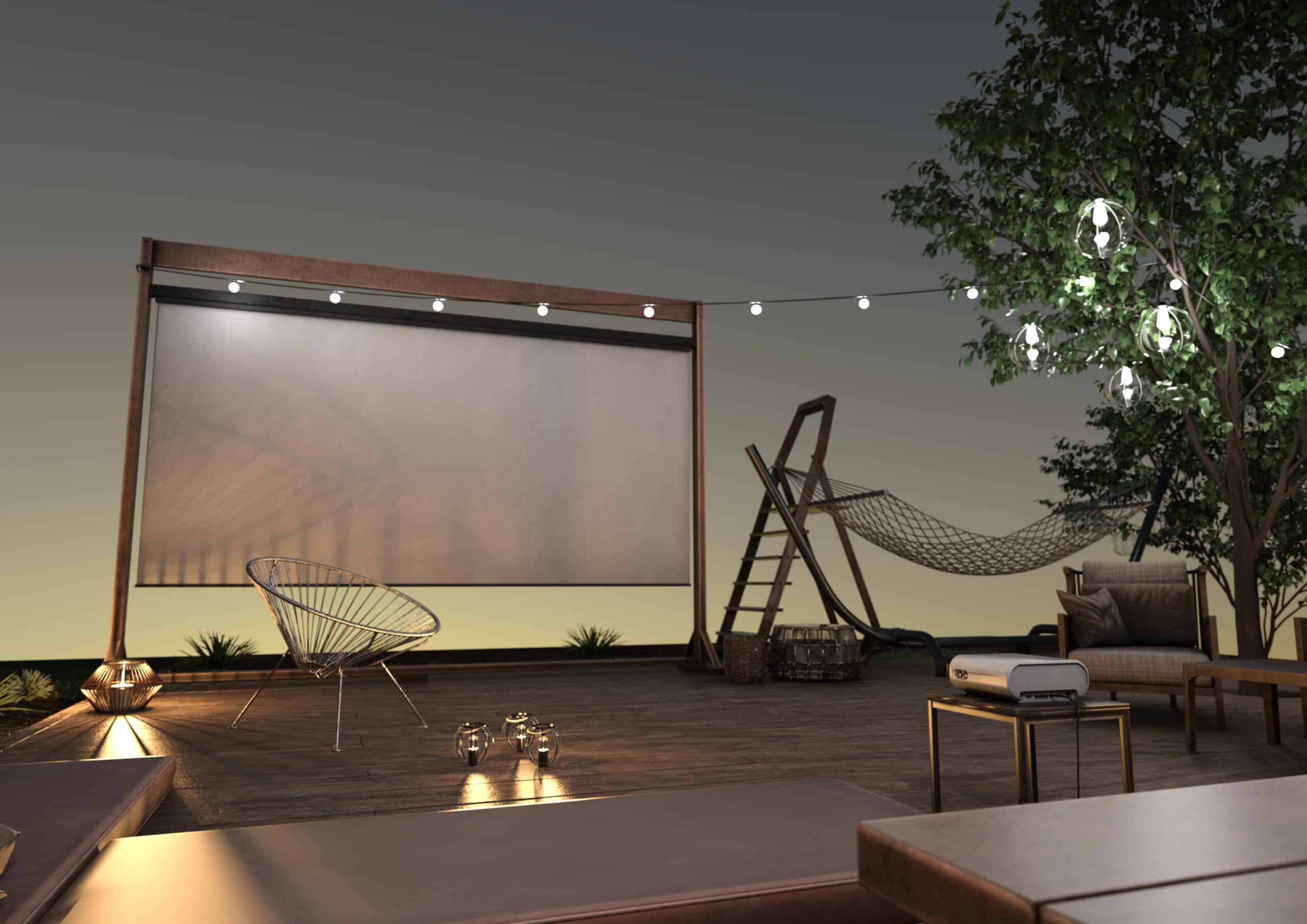 Projector outdoors home theater