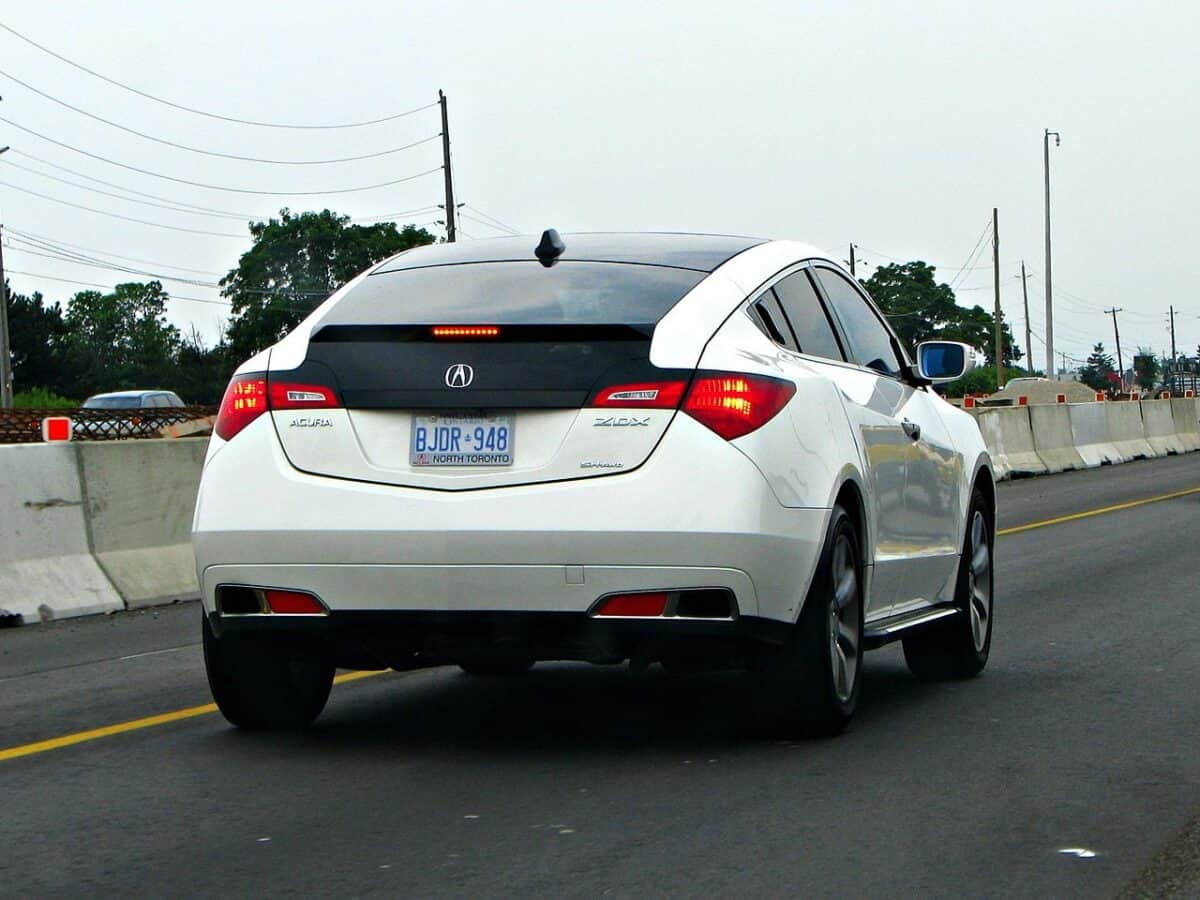 White Honda-Acura-ZDX at a parking lot