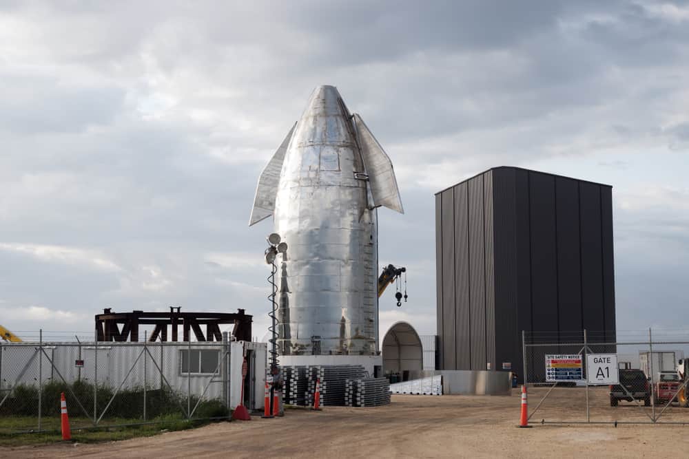 SpaceX’s Starship prototype Mk1 in launch position