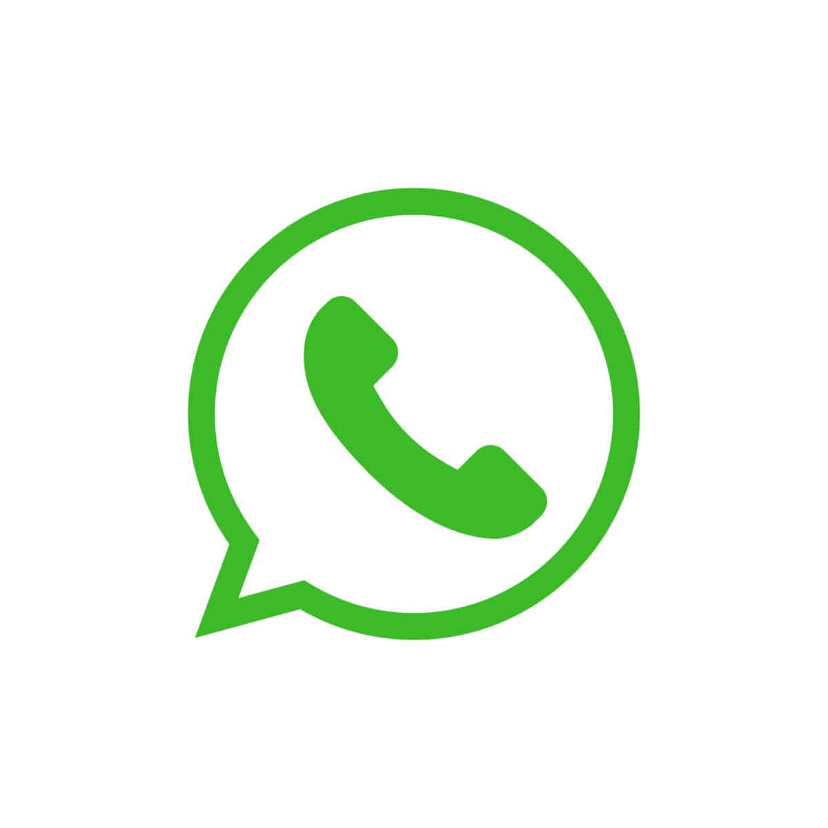 WhatsApp icon on a white background