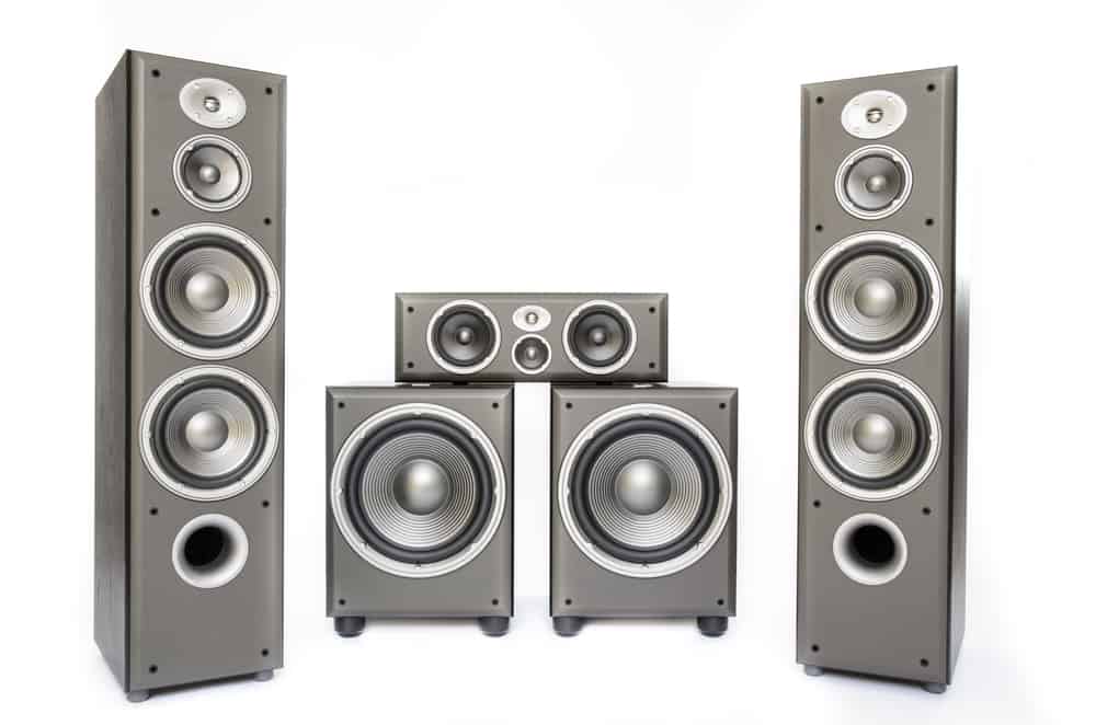 a set of high fidelity surround sound speakers 