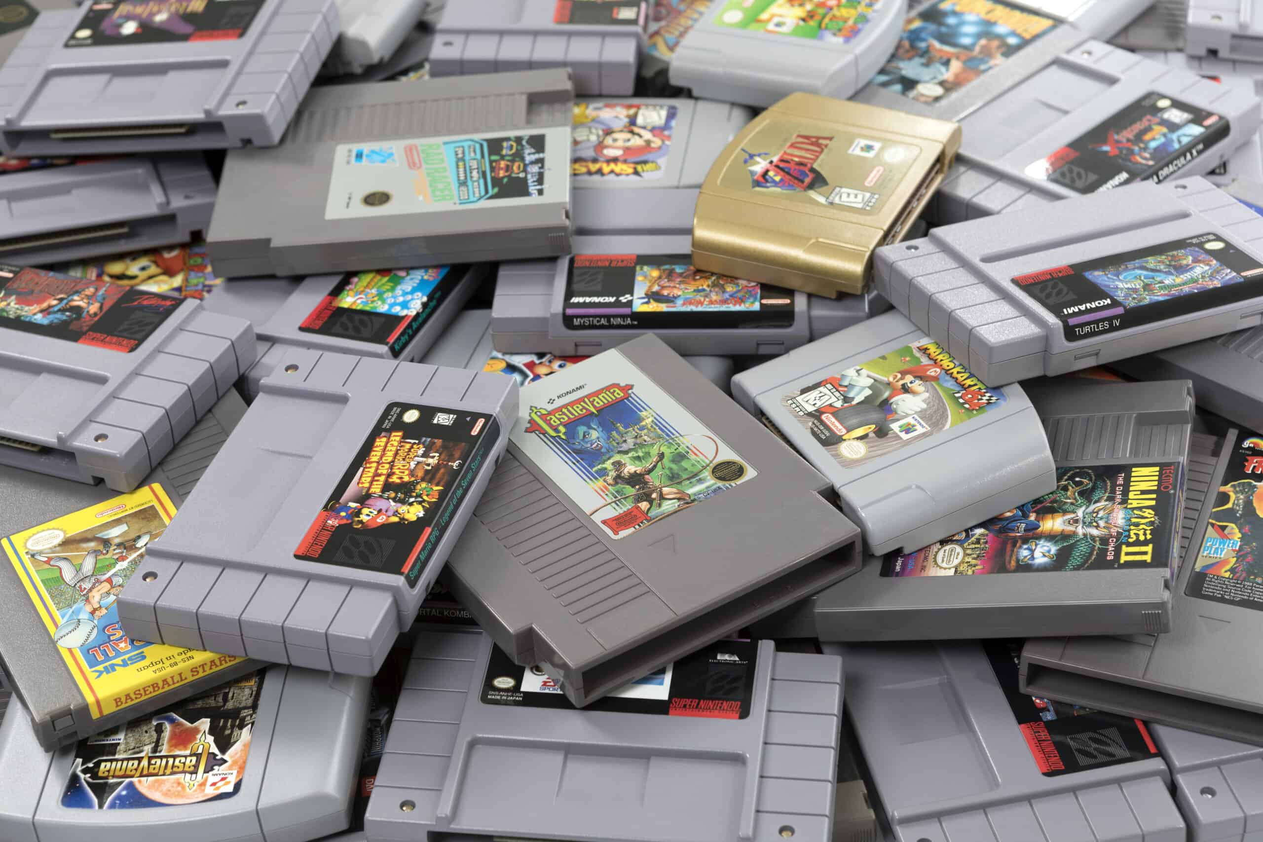 Retro video game cartridges Nintendo