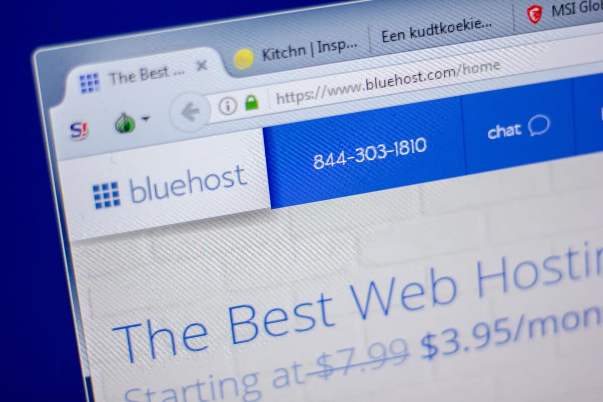 Bluehost web hosting website