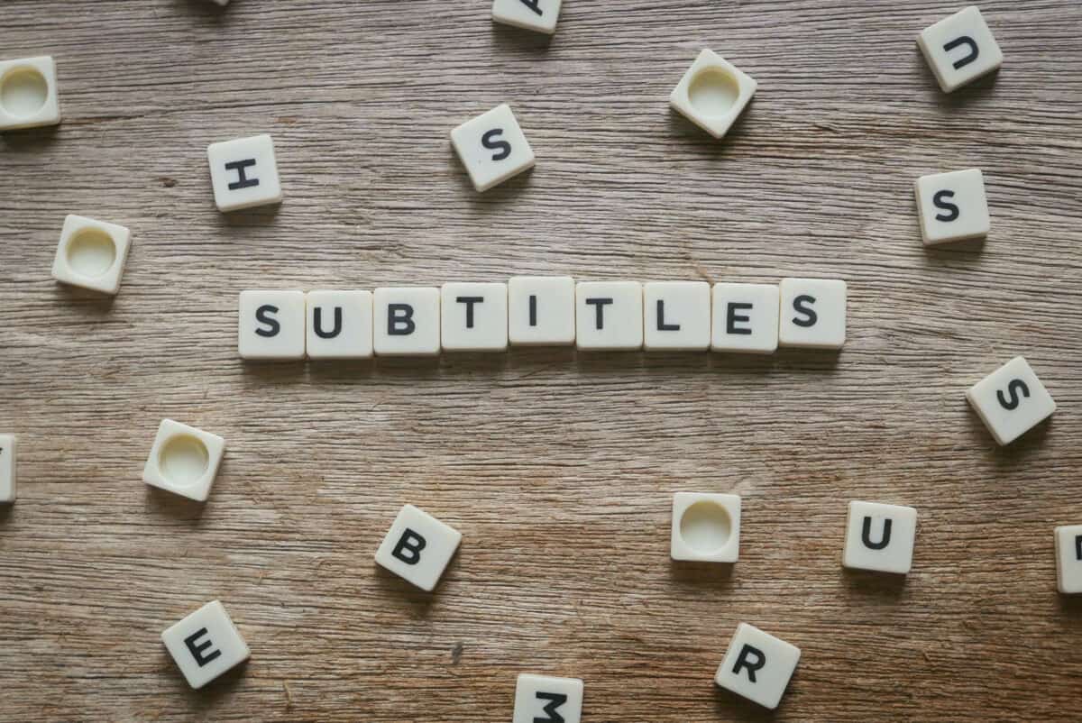 Subtitles in alphabet blocks