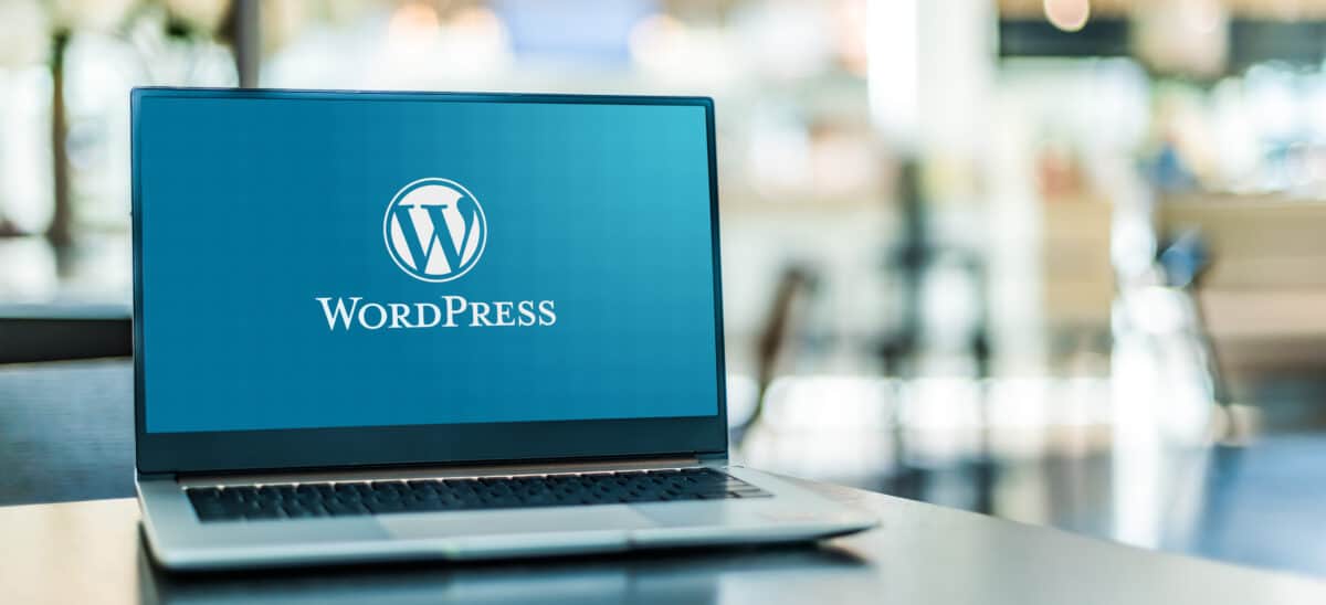 WordPress on computer laptop