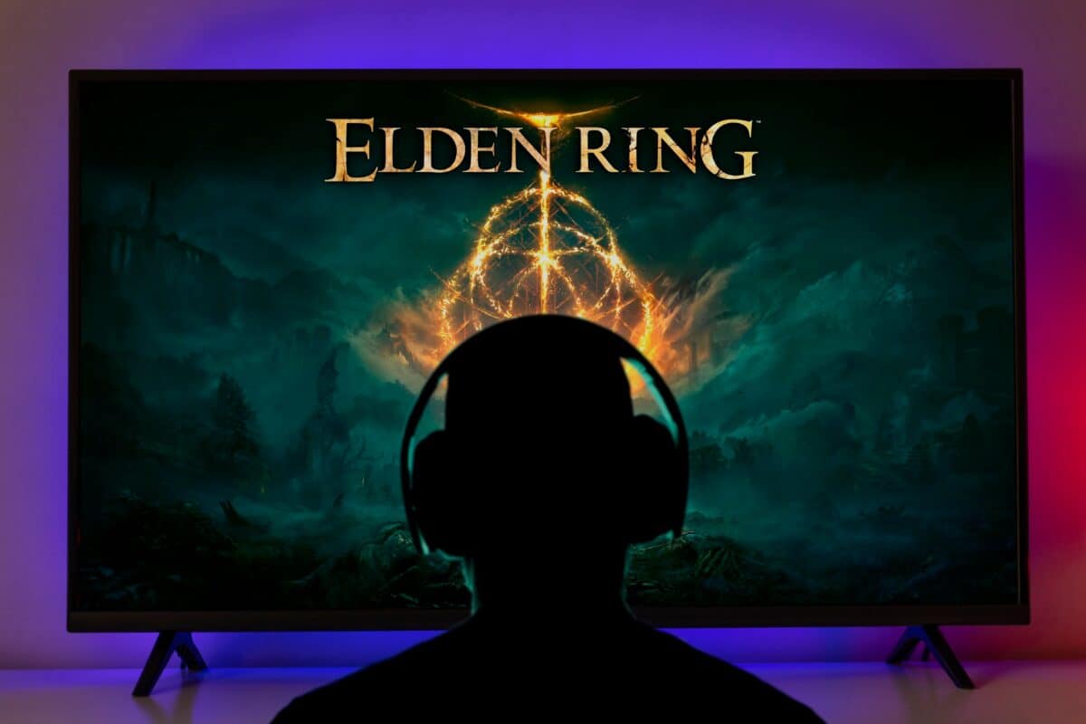 Man playing elden ring