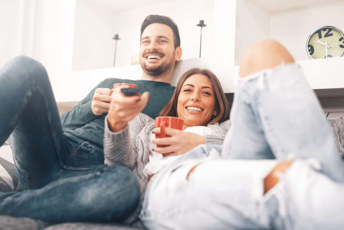 Couple watching TV