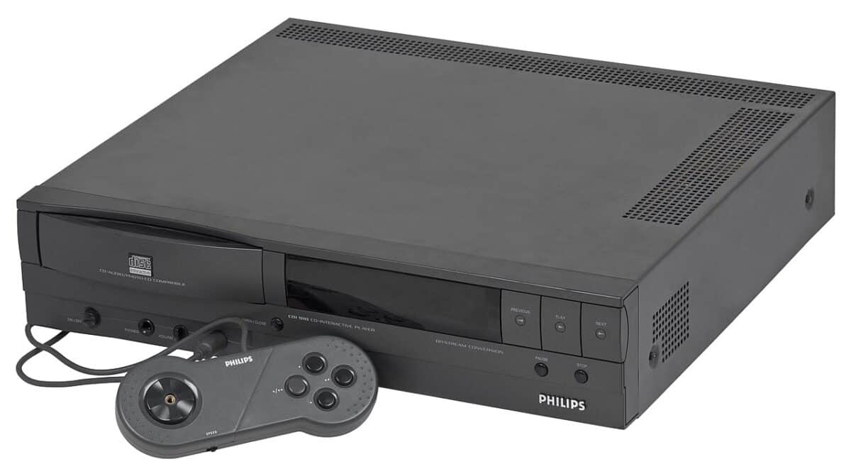 Black CD-i 910 console with a controller