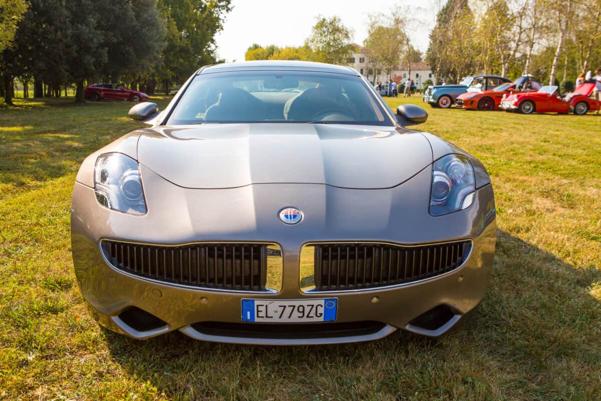Front end of electric vehicle Fisker Karma