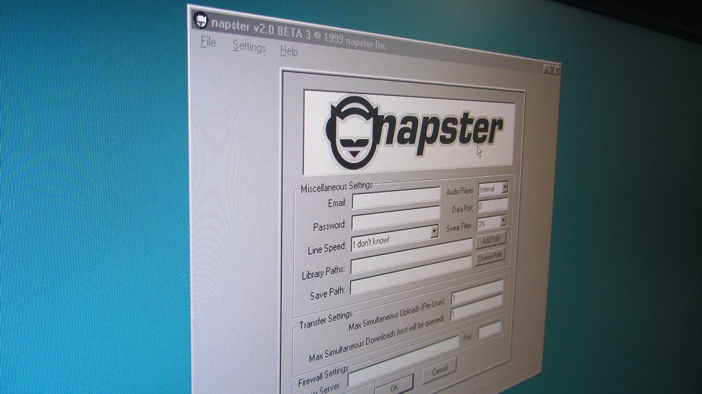 screenshot of Napster V2.0 settings