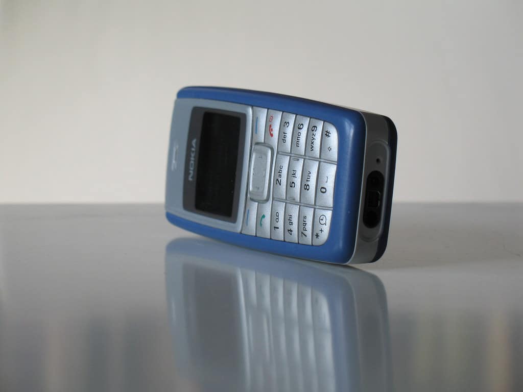 Nokia 1110 lying on its side