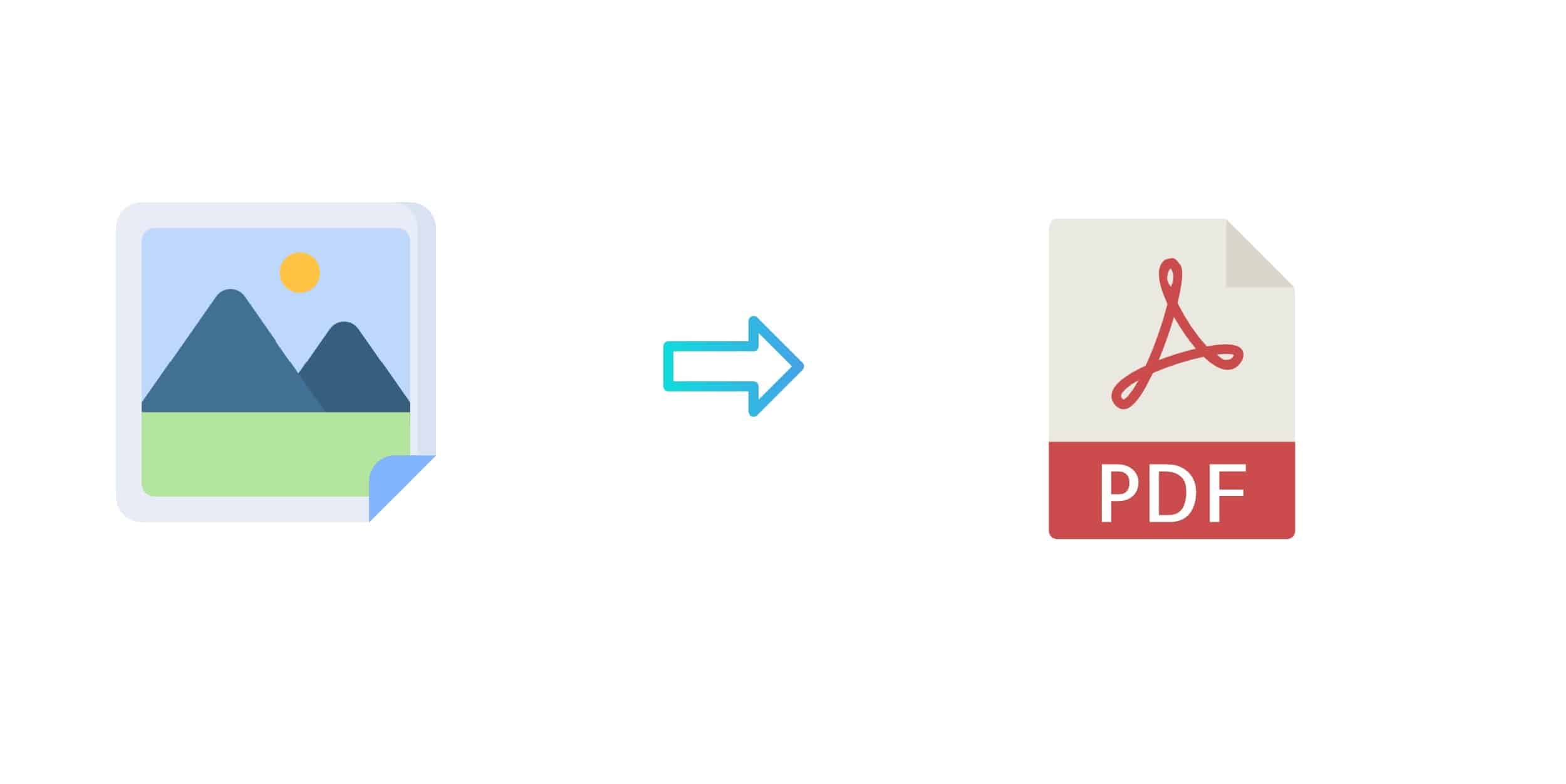 image with picture, arrow and PDF icons