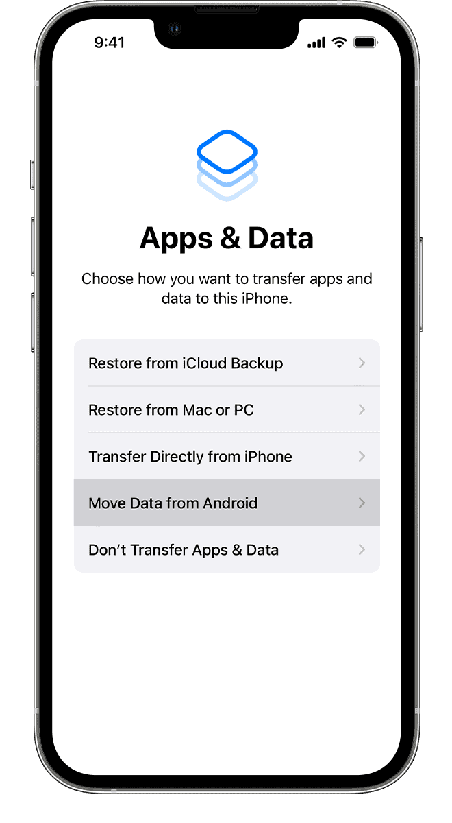 trasnfer data from android to iphone