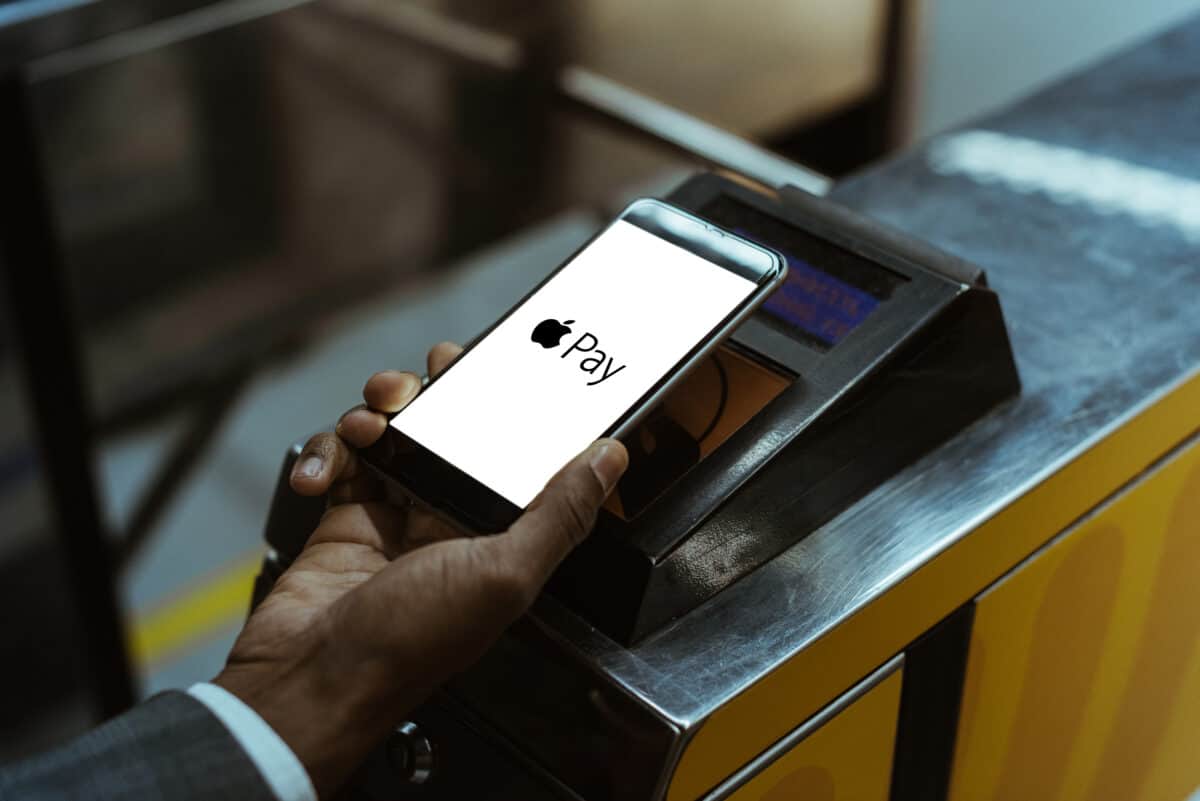 Apple Pay used on an iPhone at a terminal.