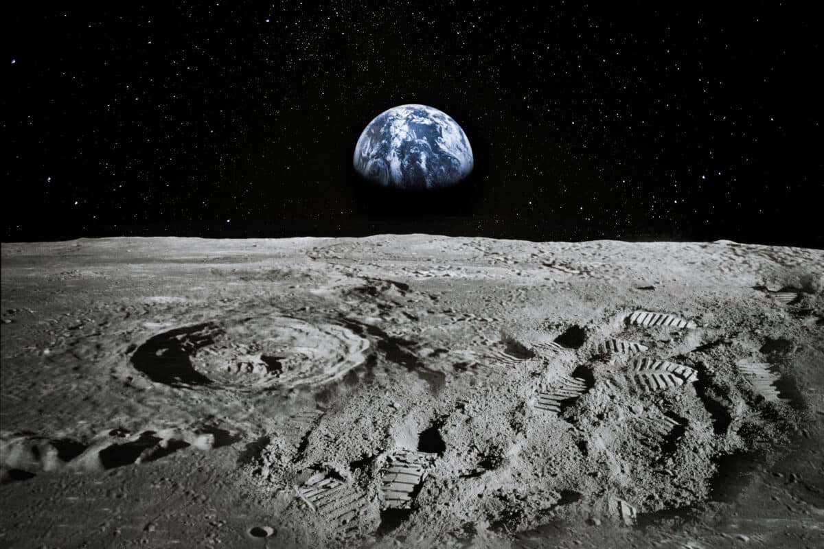 Moon view of the planet Earth