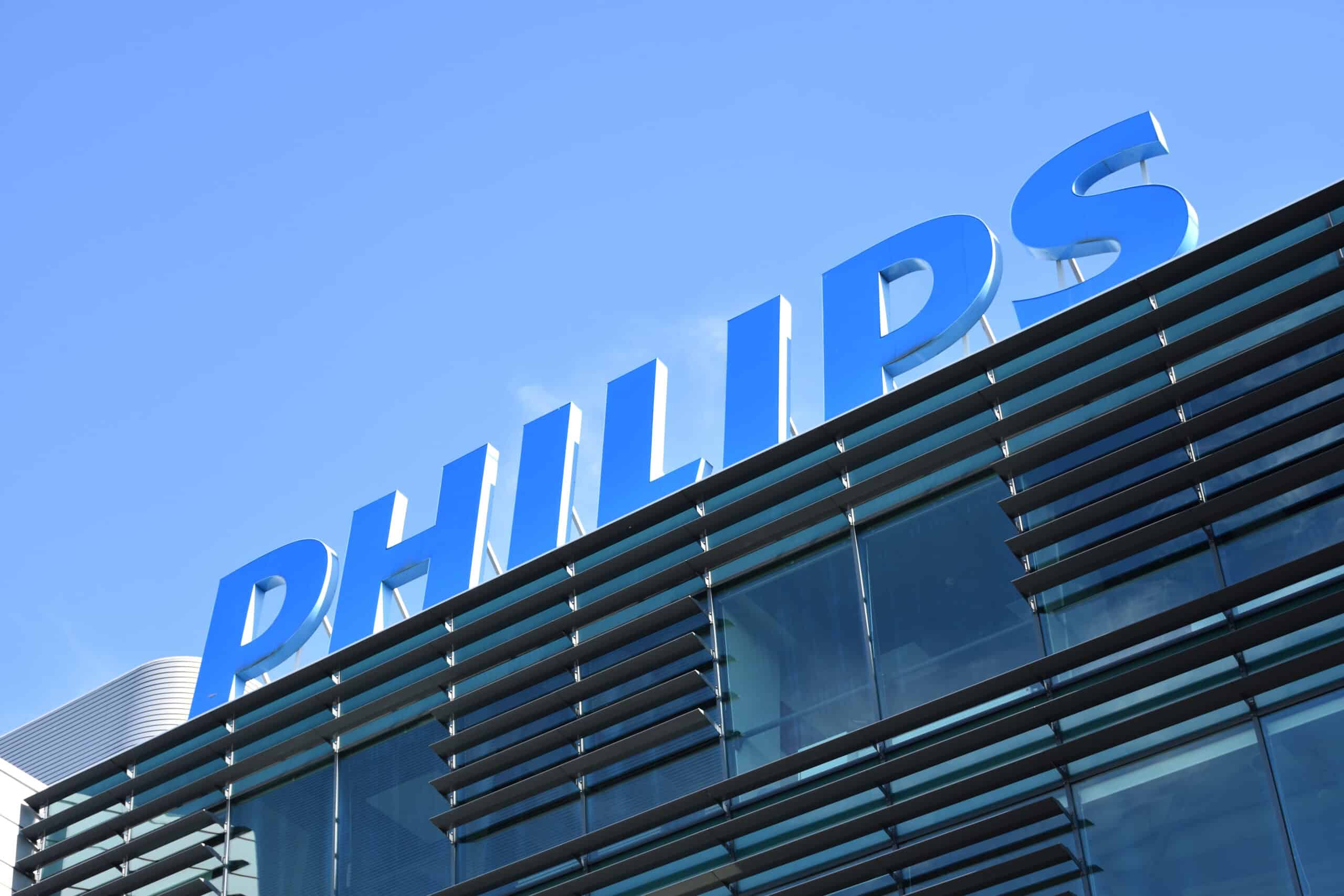 Building facade with Philips logo