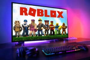Roblox video game on computer
