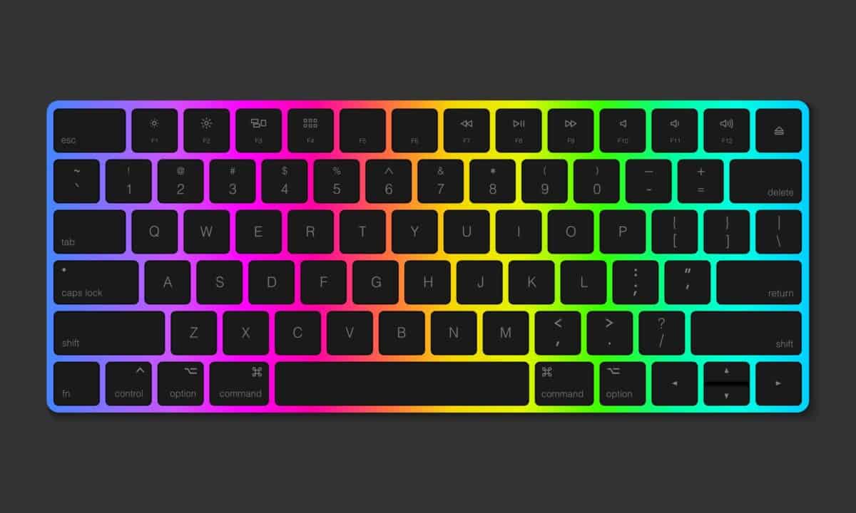 RGB effect on a gaming keyboard