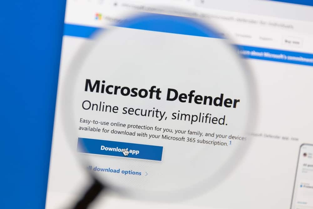 screenshot of Microsoft Defender